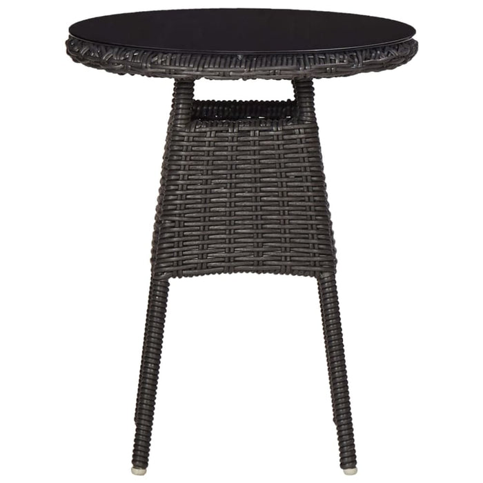 Garden Chairs 2 Pcs with Tea Table Poly Rattan Black Alppb
