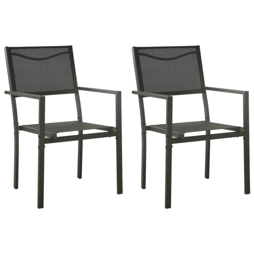 Garden Chairs 2 Pcs Textilene and Steel Black Anthracite