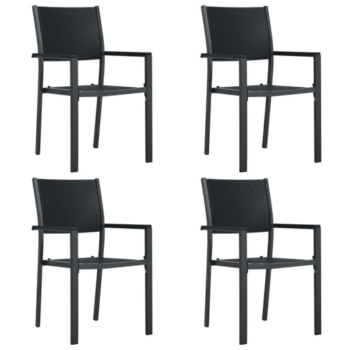 Garden Chairs 4 Pcs Black Plastic Rattan Look Ainkb