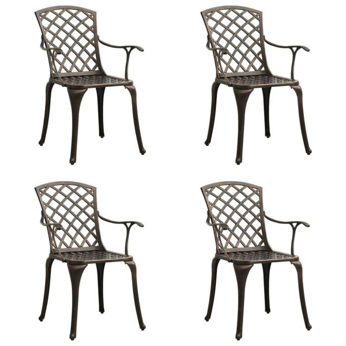 Garden Chairs 4 Pcs Cast Aluminium Bronze Toppio