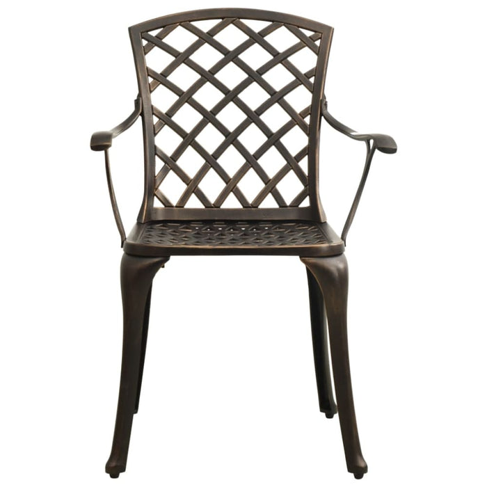 Garden Chairs 4 Pcs Cast Aluminium Bronze Toppio