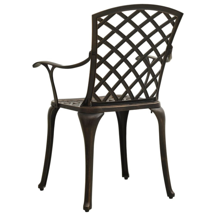 Garden Chairs 4 Pcs Cast Aluminium Bronze Toppio