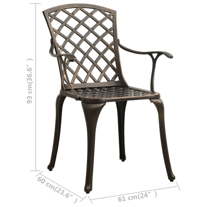 Garden Chairs 4 Pcs Cast Aluminium Bronze Toppio