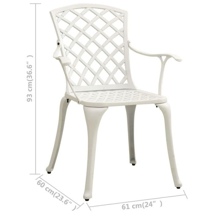 Garden Chairs 4 Pcs Cast Aluminium White Toppip