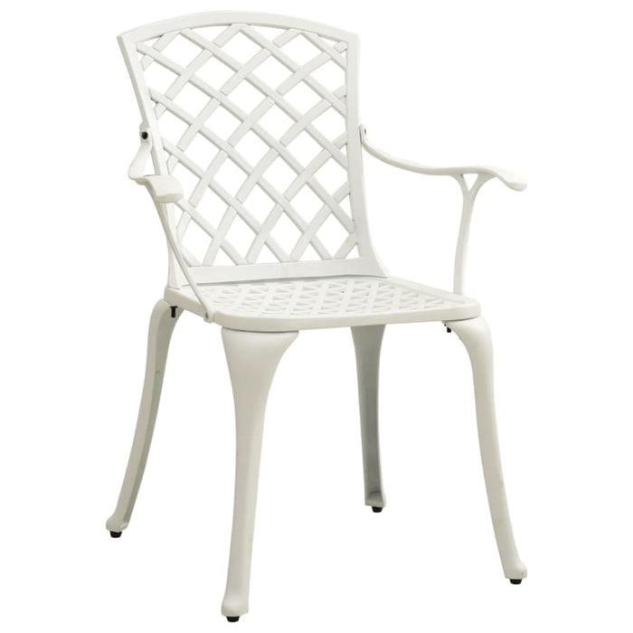 Garden Chairs 4 Pcs Cast Aluminium White Toppip