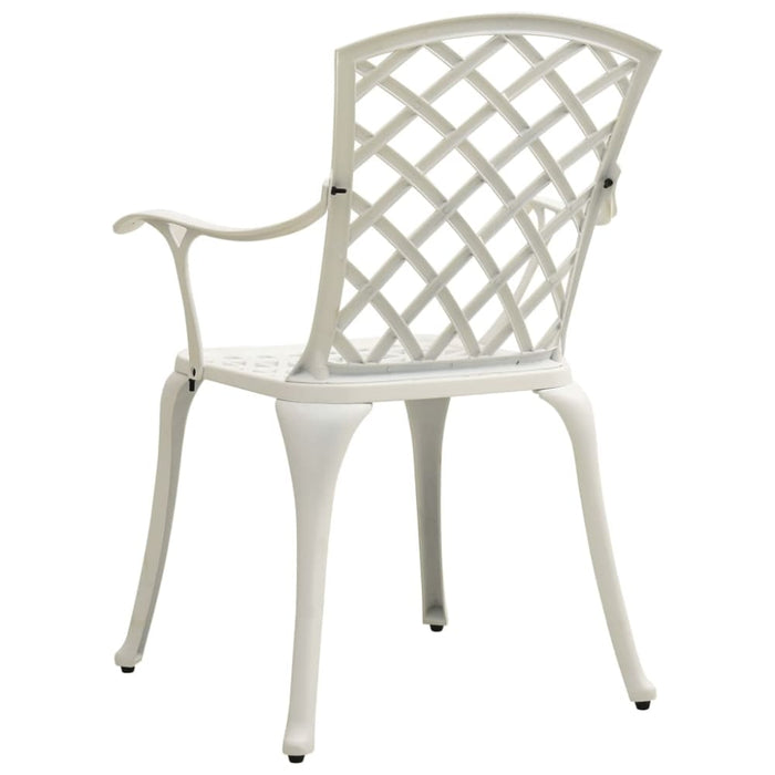 Garden Chairs 4 Pcs Cast Aluminium White Toppip