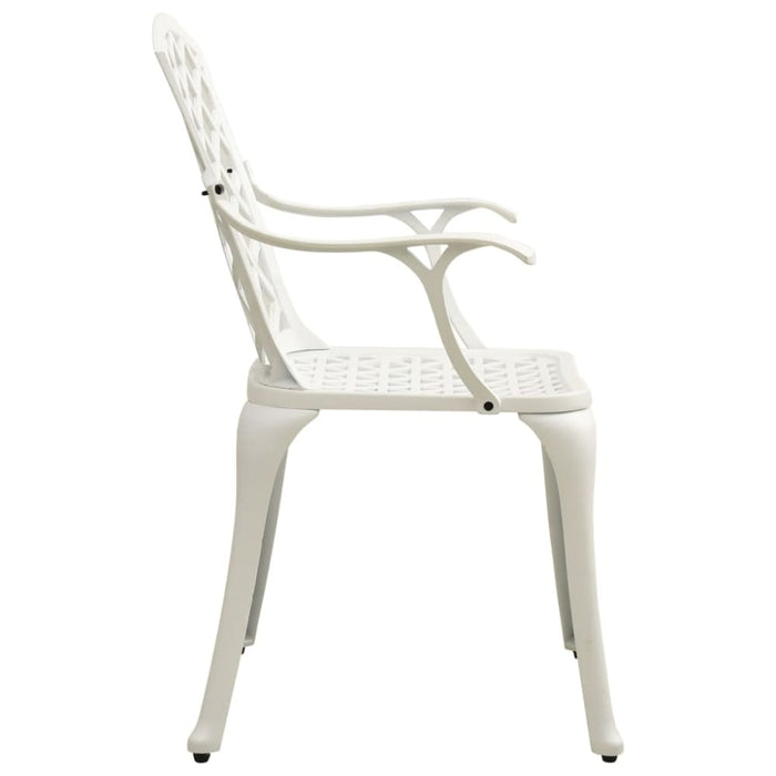 Garden Chairs 4 Pcs Cast Aluminium White Toppip