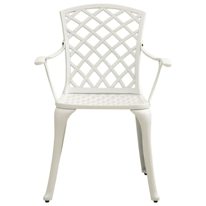 Garden Chairs 4 Pcs Cast Aluminium White Toppip