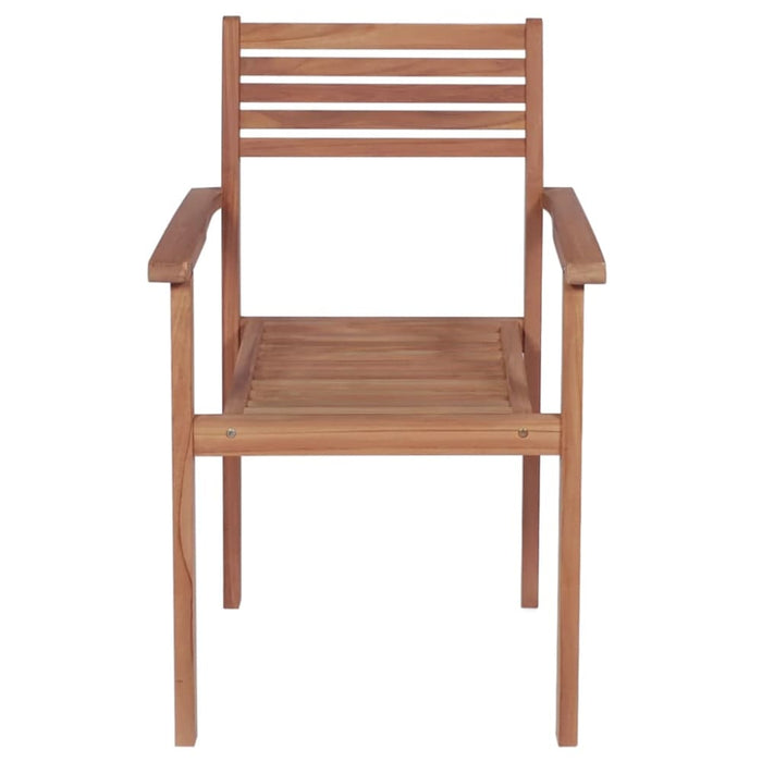 Garden Chairs 4 Pcs with Cream Cushions Solid Teak Wood