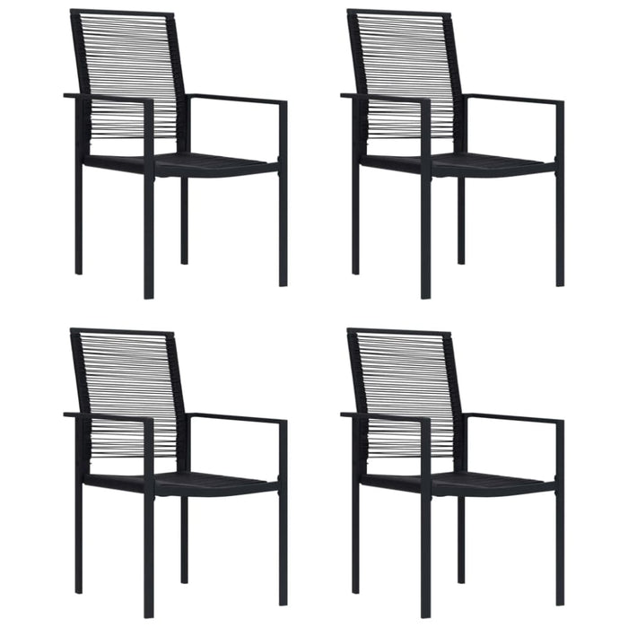 Garden Chairs 4 Pcs Pvc Rattan Black Toxoix