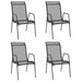 Garden Chairs 4 Pcs Steel And Textilene Black Tolnon