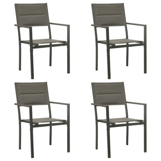 Garden Chairs 4 Pcs Textilene and Steel Grey Anthracite