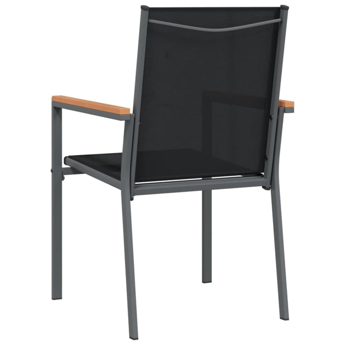Garden Chairs 6 Pcs Black 55x61.5x90 Cm Textilene And Steel