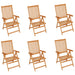 Garden Chairs 6 Pcs with Cream Cushions Solid Teak Wood