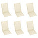 Garden Chairs 6 Pcs with Cream Cushions Solid Teak Wood