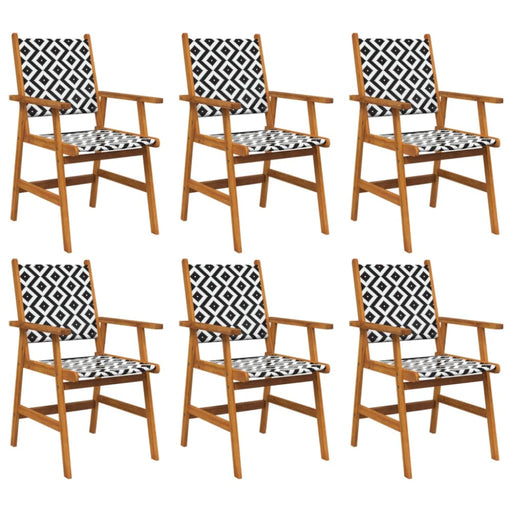 Garden Chairs 6 Pcs Solid Acacia Wood Tbkllbb