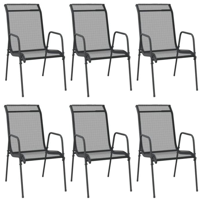 Garden Chairs 6 Pcs Steel And Textilene Black Tolnok