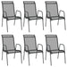 Garden Chairs 6 Pcs Steel And Textilene Black Tolnok