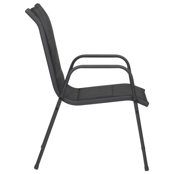Garden Chairs 6 Pcs Steel and Textilene Black Tolnxx
