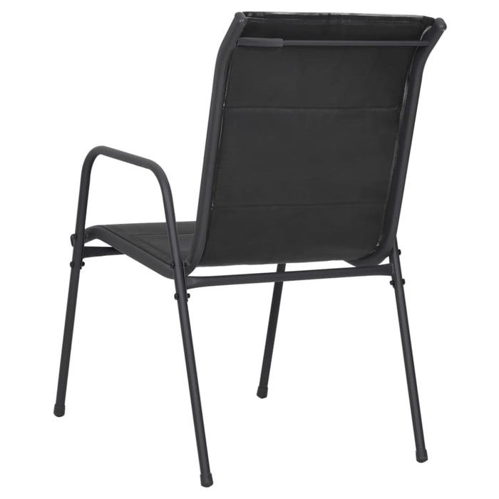 Garden Chairs 6 Pcs Steel and Textilene Black Tolnxx