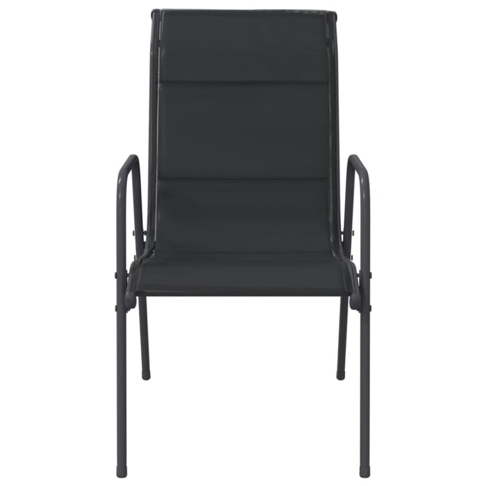 Garden Chairs 6 Pcs Steel and Textilene Black Tolnxx
