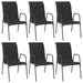 Garden Chairs 6 Pcs Steel and Textilene Black Tolnxx