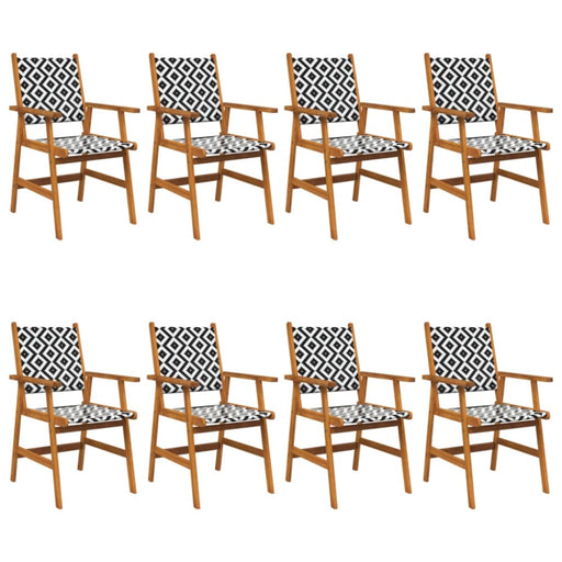 Garden Chairs 8 Pcs Solid Acacia Wood Tbkllbo