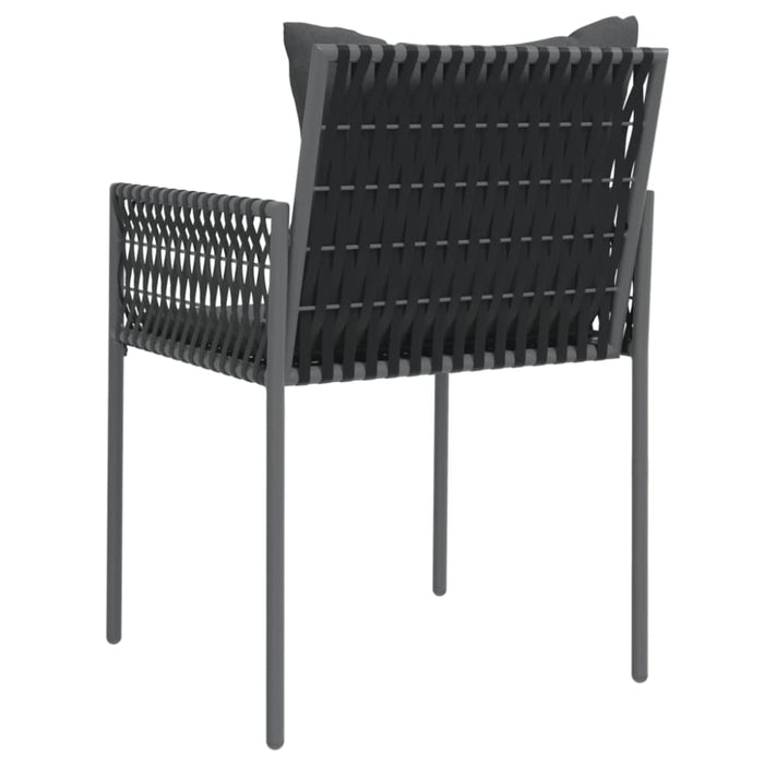 Garden Chairs with Cushions 2 Pcs Black 54x61x83 Cm Poly