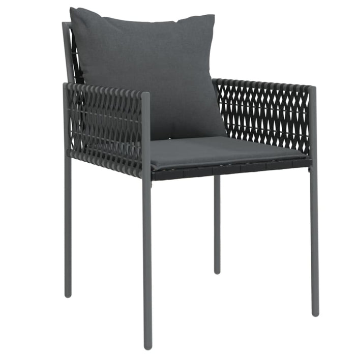 Garden Chairs with Cushions 2 Pcs Black 54x61x83 Cm Poly