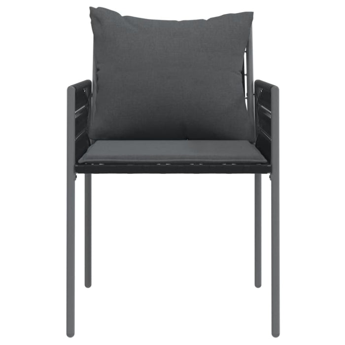 Garden Chairs with Cushions 2 Pcs Black 54x61x83 Cm Poly