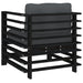 Garden Chairs with Cushions 2 Pcs Black Solid Wood Pine