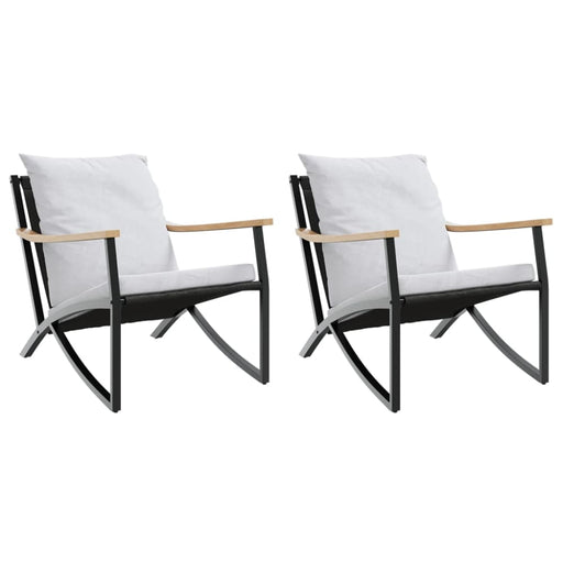Garden Chairs With Cushions 2 Pcs Black Steel Abbktba