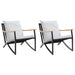 Garden Chairs With Cushions 2 Pcs Black Steel Abbktba