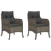 Garden Chairs With Cushions 2 Pcs Grey Poly Rattan Tlpoai