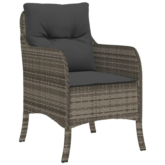 Garden Chairs With Cushions 2 Pcs Grey Poly Rattan Tlpoai