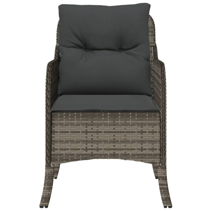 Garden Chairs With Cushions 2 Pcs Grey Poly Rattan Tlpoai
