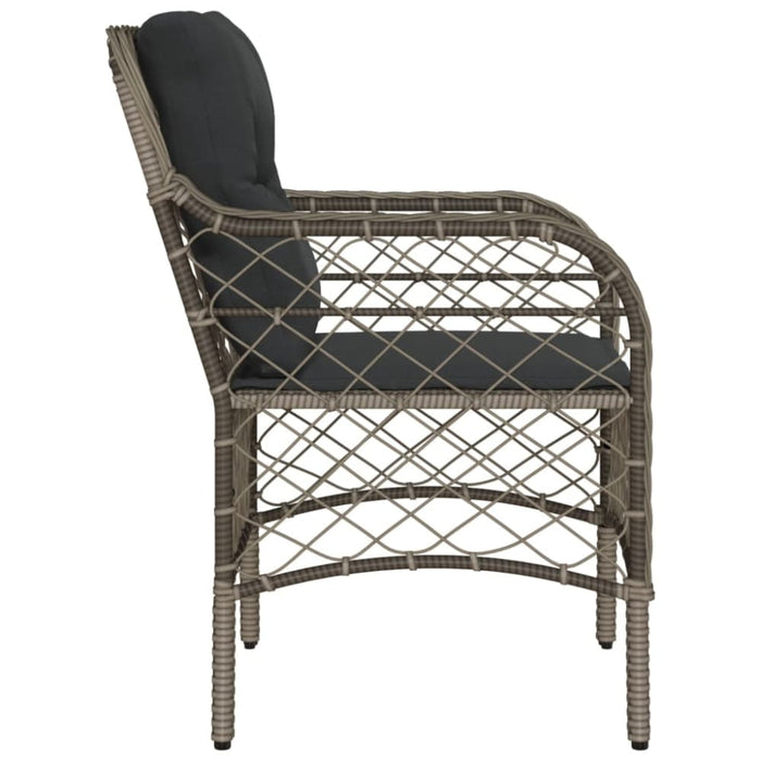 Garden Chairs With Cushions 2 Pcs Grey Poly Rattan Tlpopp