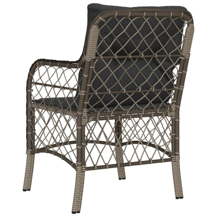 Garden Chairs With Cushions 2 Pcs Grey Poly Rattan Tlpopp