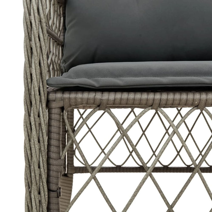 Garden Chairs With Cushions 2 Pcs Grey Poly Rattan Tlpopp