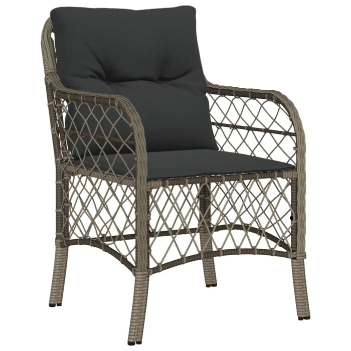 Garden Chairs With Cushions 2 Pcs Grey Poly Rattan Tlpopp