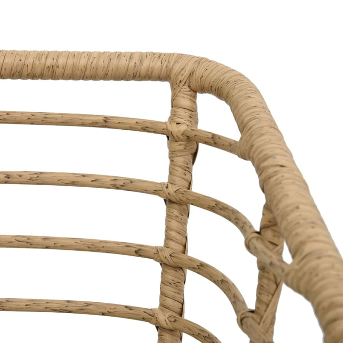 Garden Chairs with Cushions 2 Pcs Poly Rattan Oak Anpil