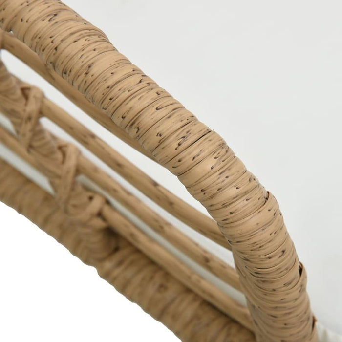 Garden Chairs with Cushions 2 Pcs Poly Rattan Oak Anpil