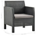 Garden Chairs with Cushions 2 Pcs Pp Rattan Anthracite