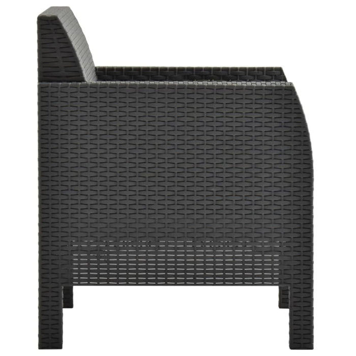 Garden Chairs with Cushions 2 Pcs Pp Rattan Anthracite