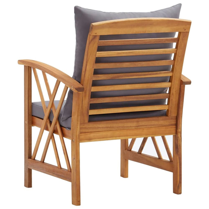 Garden Chairs with Cushions 2 Pcs Solid Acacia Wood Tobxln