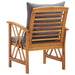 Garden Chairs with Cushions 2 Pcs Solid Acacia Wood Tobxln