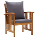 Garden Chairs with Cushions 2 Pcs Solid Acacia Wood Tobxpn