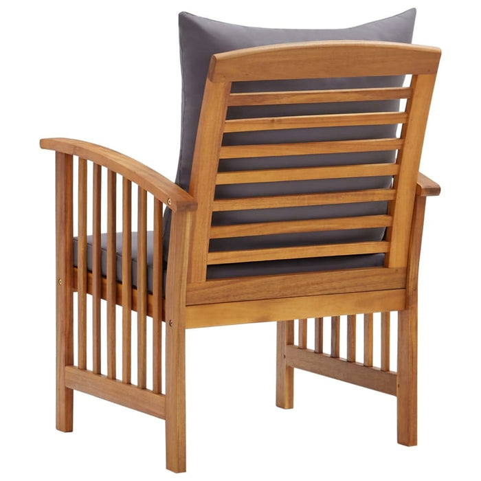 Garden Chairs with Cushions 2 Pcs Solid Acacia Wood Tobxpn