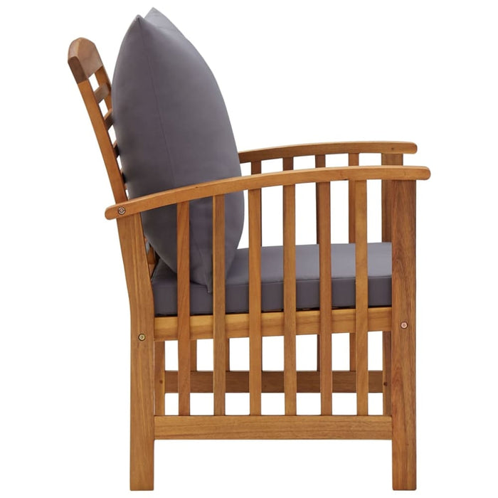 Garden Chairs with Cushions 2 Pcs Solid Acacia Wood Tobxpn