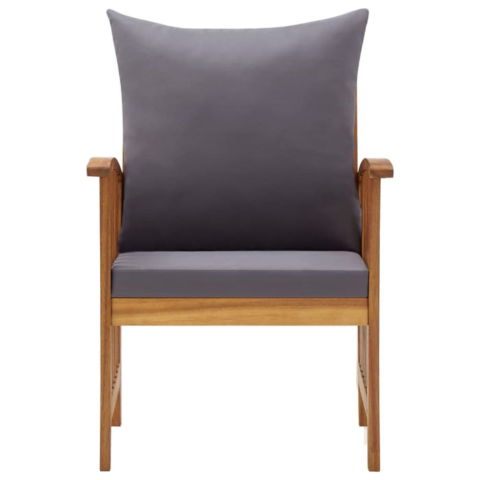 Garden Chairs with Cushions 2 Pcs Solid Acacia Wood Tobxpn